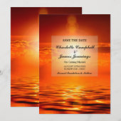 Sunset Oranje Golden Sky Zee Gold Save the Date (Voorkant / Achterkant)