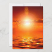 Sunset Oranje Golden Sky Zee Gold Wedding Invite (Achterkant)