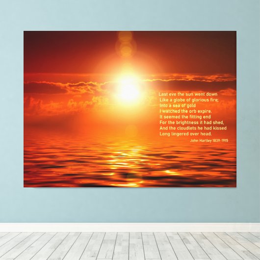 Sunset Oranje Golden Sky Zee of Gold Inspiration Canvas Afdruk (Insitu (Houten vloer))