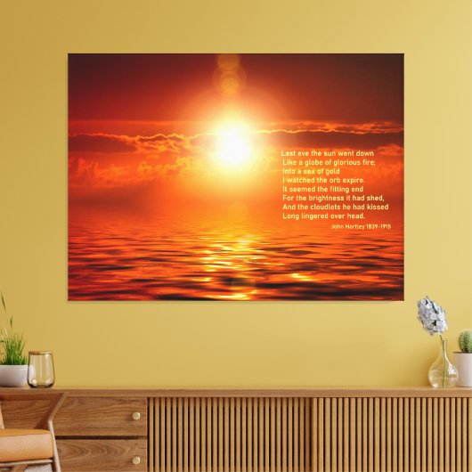 Sunset Oranje Golden Sky Zee of Gold Inspiration Canvas Afdruk (Insitu (Woonkamer))