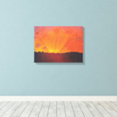 Sunset, Oranje Sky (door Félix Vallotton) Canvas Afdruk (Insitu (Houten vloer))
