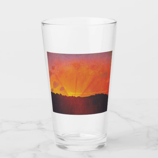 Sunset, Oranje Sky (door Félix Vallotton) Glas (Voorkant)