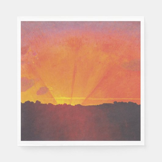 Sunset, Oranje Sky (door Félix Vallotton) Servet (Voorkant)