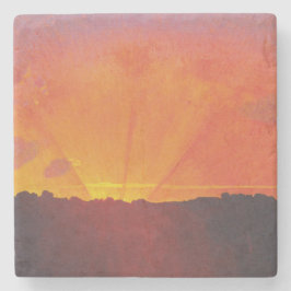 Sunset, Oranje Sky (door Félix Vallotton) Stenen Onderzetter