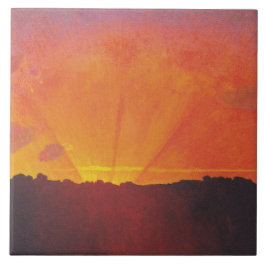 Sunset, Oranje Sky (door Félix Vallotton) Tegeltje
