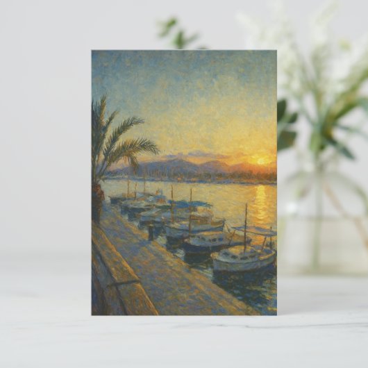 Sunset over a Mediterranean Harbour Kaart (Staand voorkant)