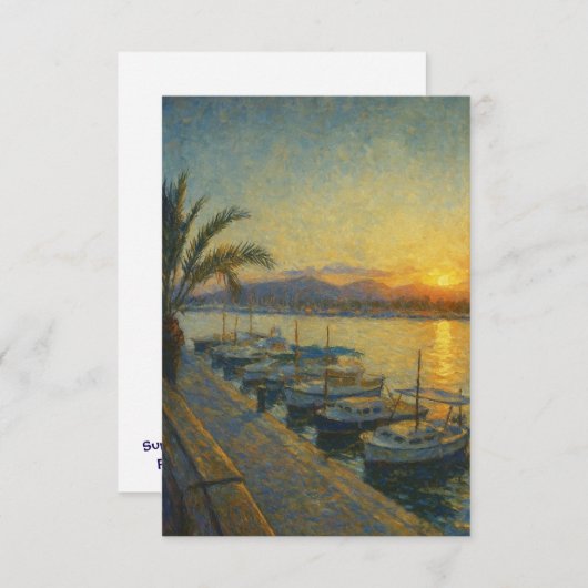 Sunset over a Mediterranean Harbour Kaart (Voorkant / Achterkant)
