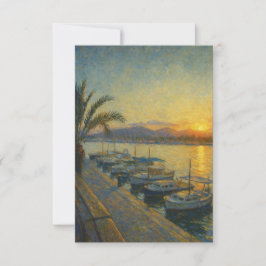 Sunset over a Mediterranean Harbour Kaart