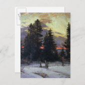 Sunset over a Winter Landscape, c.1902 Briefkaart (Voorkant / Achterkant)