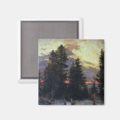 Sunset over a Winter Landscape, c.1902 Magneet (Voorkant / Achterkant)