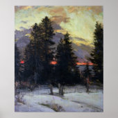 Sunset over a Winter Landscape, c.1902 Poster (Voorkant)
