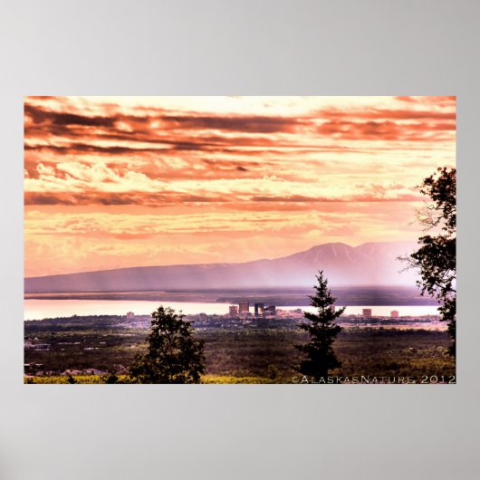 Sunset Over Anchorage-Poster Poster (Voorkant)
