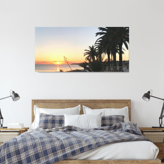 Sunset Over Armacao de Pera Bay Algarve Canvas Afdruk (Insitu (Slaapkamer))