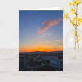 Sunset Over Athene Griekenland Kaart (Gele Bloem)