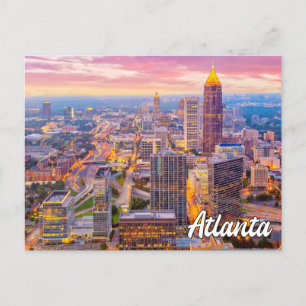 Sunset Over Atlanta, Georgia, Verenigde Staten Briefkaart