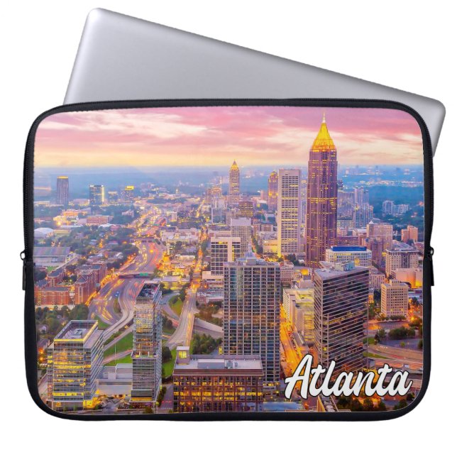 Sunset Over Atlanta, Georgia, Verenigde Staten Laptop Sleeve (Voorkant)