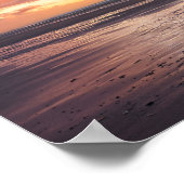 Sunset over beach and sea poster (Hoek)