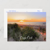 Sunset Over Beach Cape Cod MA Post Card Briefkaart (Voorkant / Achterkant)