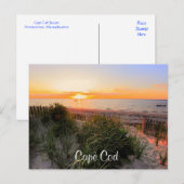 Sunset Over Beach Cape Cod MA Post Card Briefkaart (Voorkant / Achterkant)