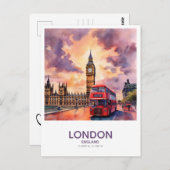 Sunset Over Big Ben - Save the Date in Engeland Briefkaart (Voorkant / Achterkant)