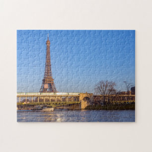 Sunset over Bir-hakeim bridge - Parijs, Frankrijk Legpuzzel