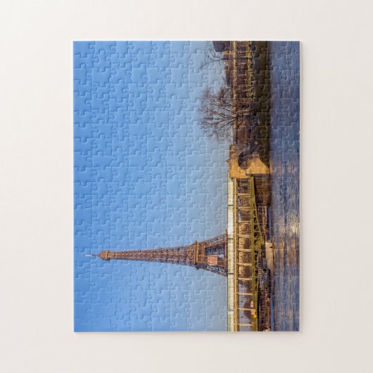 Sunset over Bir-hakeim bridge - Parijs, Frankrijk Legpuzzel (Verticaal)