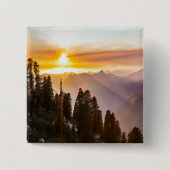 Sunset over bosfoto vierkante button 5,1 cm (Voorkant)