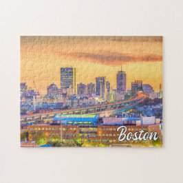 Sunset Over Boston, Massachusetts, Verenigde State Legpuzzel