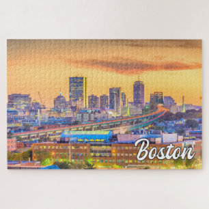 Sunset Over Boston, Massachusetts, Verenigde State Legpuzzel