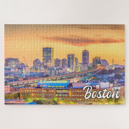 Sunset Over Boston, Massachusetts, Verenigde State Legpuzzel (Horizontaal)