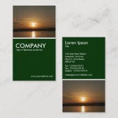 Sunset over Cardiff Bay - Donkergroen Visitekaartje (Voorkant / Achterkant)