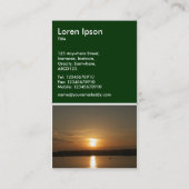 Sunset over Cardiff Bay - Donkergroen Visitekaartje (Achterkant)
