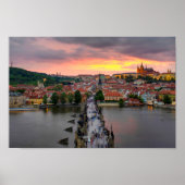Sunset over Charles Bridge Poster (Voorkant)