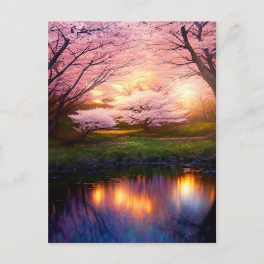 Sunset Over Cherry Lake Briefkaart (Voorkant)