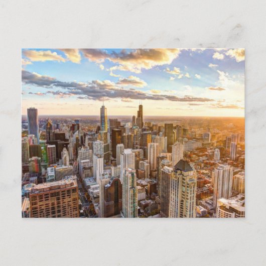 Sunset Over Chicago Briefkaart (Voorkant)