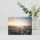 Sunset over Chicago Illinois City Skyline Briefkaart (Staand voorkant)