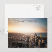 Sunset over Chicago Illinois City Skyline Briefkaart (Voorkant / Achterkant)