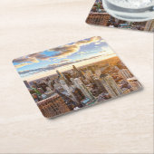 Sunset Over Chicago Kartonnen Onderzetters (Schuin)