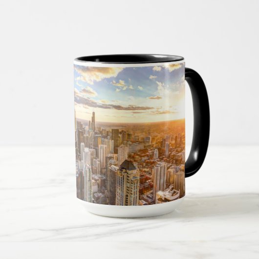 Sunset Over Chicago Mok (Voorkant rechts)