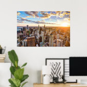 Sunset Over Chicago Poster (Thuiskantoor)