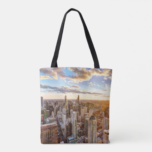 Sunset Over Chicago Tote Bag (Achterkant)