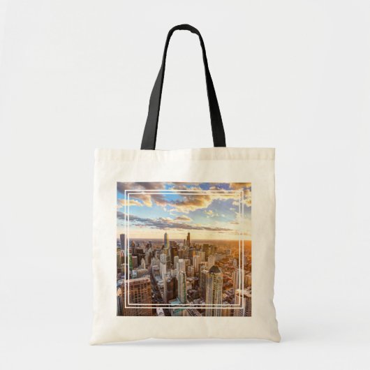 Sunset Over Chicago Tote Bag (Voorkant)