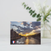 Sunset over Conciergerie - Parijs, Frankrijk Briefkaart (Staand voorkant)