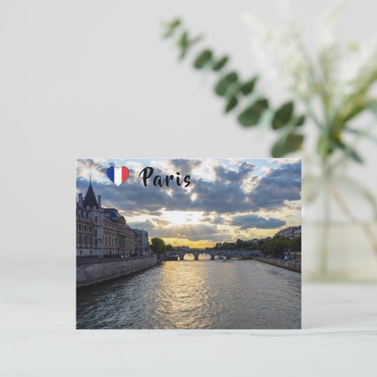 Sunset over Conciergerie - Parijs, Frankrijk Briefkaart (Staand voorkant)