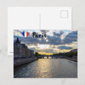 Sunset over Conciergerie - Parijs, Frankrijk Briefkaart (Voorkant / Achterkant)