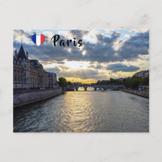 Sunset over Conciergerie - Parijs, Frankrijk Briefkaart (Voorkant)