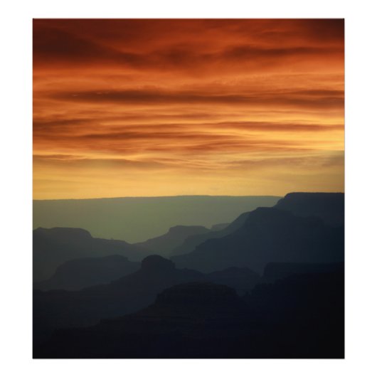 Sunset over de Blues van de Grand Canyon Foto Afdruk (Voorkant)