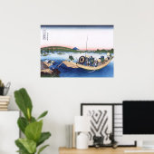 Sunset over de brug van Ryogoku Poster (Thuiskantoor)