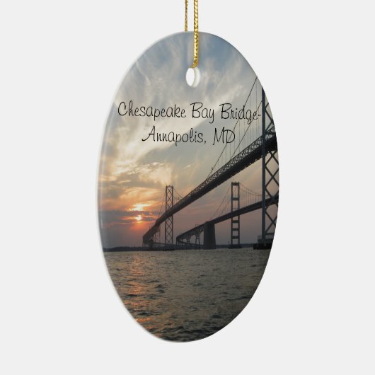 Sunset over de Chesapeake Bay Bridge Keramisch Ornament (Rechts)