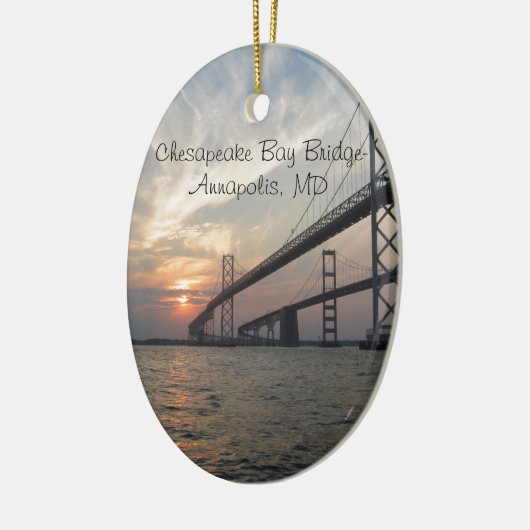 Sunset over de Chesapeake Bay Bridge Keramisch Ornament (Links)